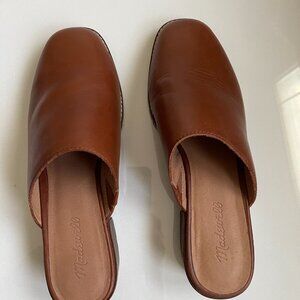 Madewell Mindy Lugsole Brown Leather Mule Slip on Casual Women's Size 9